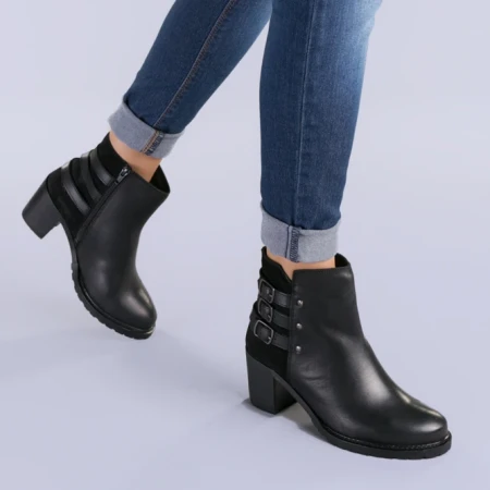 Botine piele Figo negre