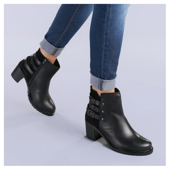 Botine piele Figo negre