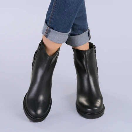 Botine piele Figo negre