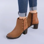 Botine piele Figo camel