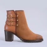 Botine piele Figo camel