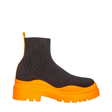 Pantofi sport dama Triza negre cu portocaliu