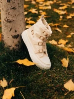 Ghete dama bej din material textil Meldona