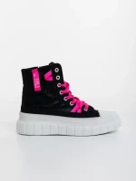 Tenisi dama negri cu roz din material textil  Marafino