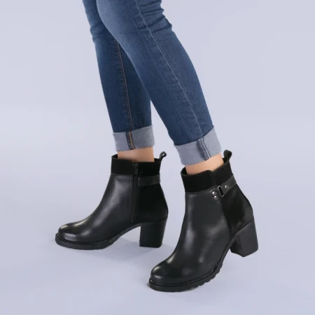 Botine piele Sena negre