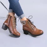 Ghete piele Dove camel