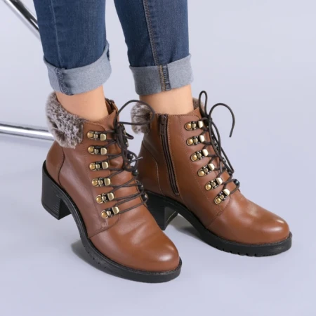 Ghete piele Dove camel