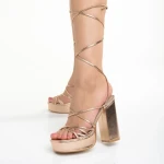 Sandale dama bronz din piele ecologica Dimitra