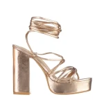 Sandale dama bronz din piele ecologica Dimitra