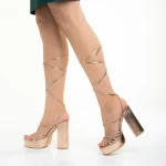 Sandale dama bronz din piele ecologica Dimitra