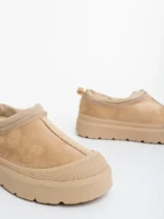 Cizme dama bej din material textil Devalia