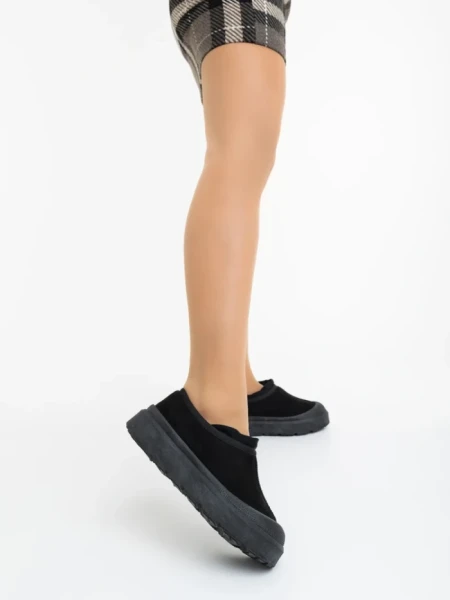 Cizme dama negre din material textil Devalia