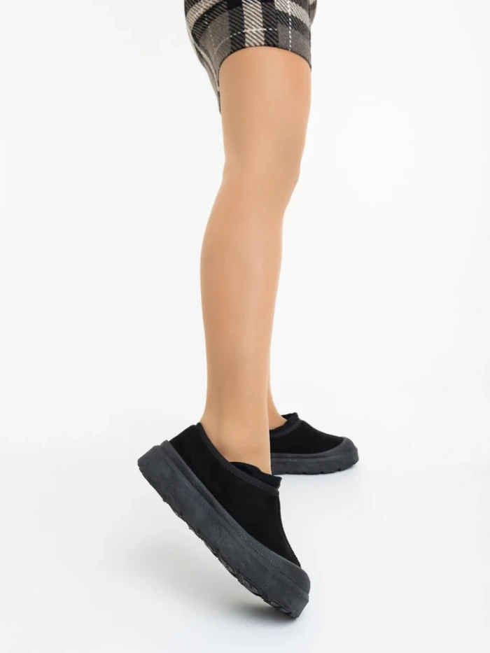 Cizme dama negre din material textil Devalia