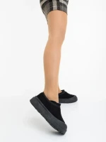 Cizme dama negre din material textil Devalia