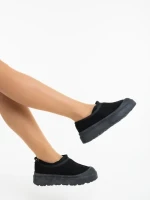 Cizme dama negre din material textil Devalia