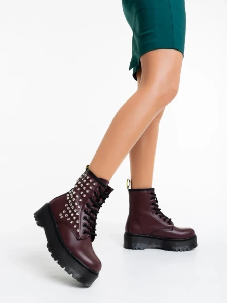 Ghete dama grena din piele ecologica Nikitha