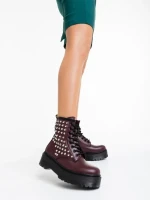 Ghete dama grena din piele ecologica Nikitha