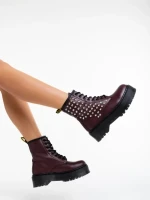 Ghete dama grena din piele ecologica Nikitha