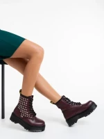 Ghete dama grena din piele ecologica Nikitha