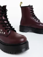 Ghete dama grena din piele ecologica Nikitha