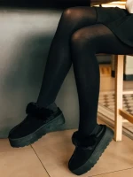 Papuci dama negri din material textil Temaria