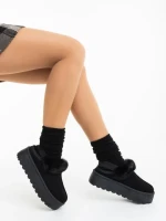 Papuci dama negri din material textil Temaria