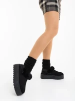 Papuci dama negri din material textil Temaria