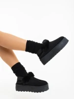 Papuci dama negri din material textil Temaria