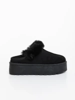 Papuci dama negri din material textil Temaria