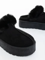 Papuci dama negri din material textil Temaria