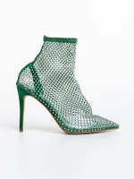 Botine dama verzi din material textil Oleta