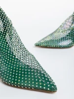 Botine dama verzi din material textil Oleta