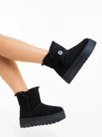 Cizme dama negre din material textil Andara