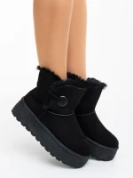 Cizme dama negre din material textil Andara