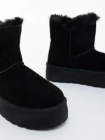 Cizme dama negre din material textil Andara