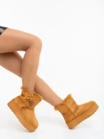 Cizme dama camel din material textil Andara