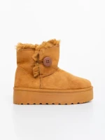 Cizme dama camel din material textil Andara
