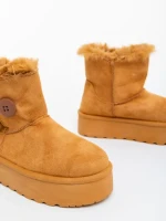 Cizme dama camel din material textil Andara