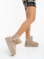 Cizme dama bej din material textil Andara