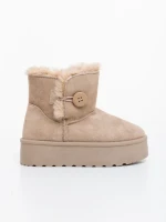 Cizme dama bej din material textil Andara