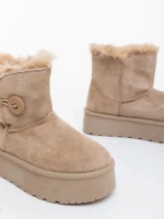 Cizme dama bej din material textil Andara