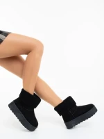 Cizme dama negre din material textil Deraza