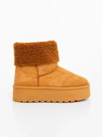 Cizme dama camel din material textil Deraza