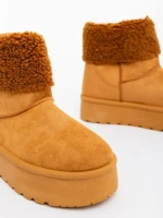 Cizme dama camel din material textil Deraza