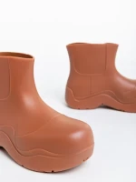 Cizme dama bej inchis din cauciuc Apolena