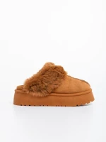 Papuci dama camel din material textil Lyzbeth