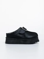 Papuci dama negri din piele ecologica Aulii