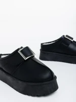 Papuci dama negri din piele ecologica Aulii