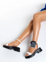 Sandale dama albe din piele ecologica Elantra