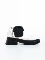 Sandale dama albe din piele ecologica Elantra